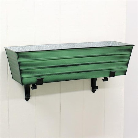 Achla Designs Achla VFB-06-K6 2 x 6 Railings Flower Box with Brackets; Green - Large VFB-06-K6